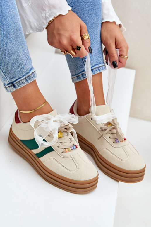 Chaussures modèle baskets Féminin Z Przypinkami beige Jariana Chaussures modèle baskets Féminin Z Przypinkami beige Jariana