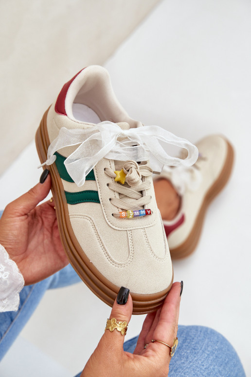 Chaussures modèle baskets Féminin Z Przypinkami beige Jariana Chaussures modèle baskets Féminin Z Przypinkami beige Jariana