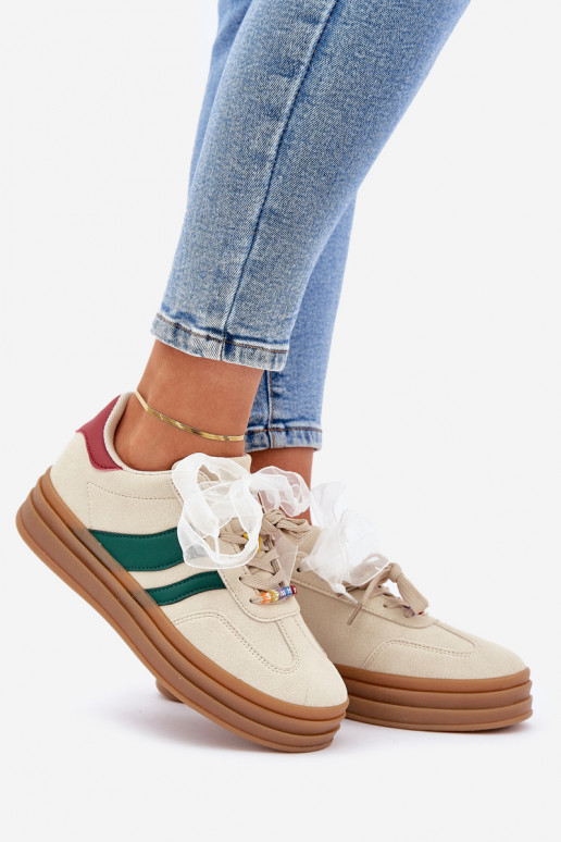 Chaussures modèle baskets Féminin Z Przypinkami beige Jariana Chaussures modèle baskets Féminin Z Przypinkami beige Jariana