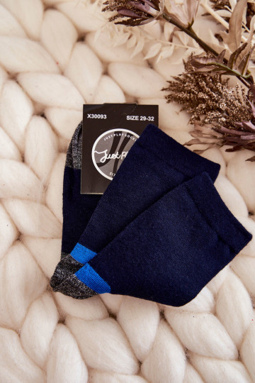 Jeunesse Grand Chaussettes en coton bleu foncé 2