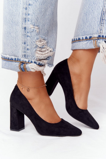 Chaussures en daim avec des talons Sergio Leone PB216 couleur noire 2