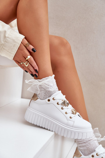 Chaussures modèle baskets Féminin Z Przypinkami couleur blanche Grelesi
