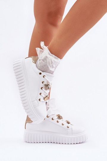 Chaussures modèle baskets Féminin Z Przypinkami couleur blanche Grelesi 2