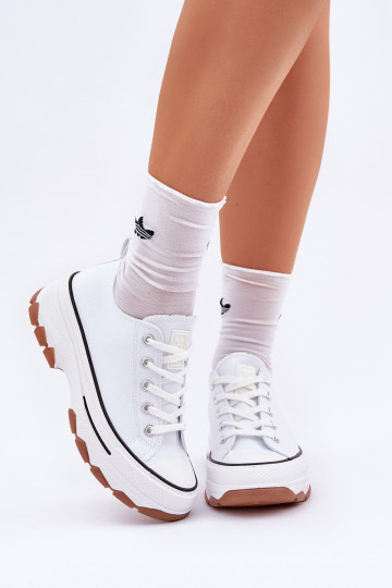Baskets basses de loisirs avec plateforme blanches AradĮin