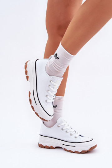 Baskets basses de loisirs avec plateforme blanches AradĮin 2