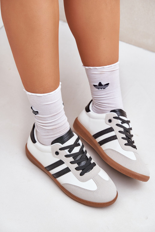 baskets à semelle plate Baskets Féminin Blanc-couleur noire Loredis