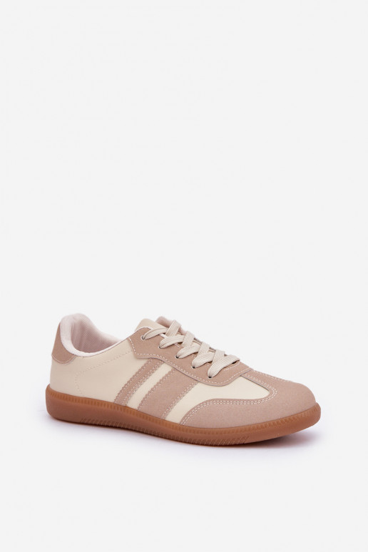 Faible Chaussures modèle baskets Féminin en cuir écologique beige Nonalorin