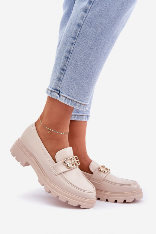 mocassins pour femmes Ze couleur doréem Detalem beige Trionna