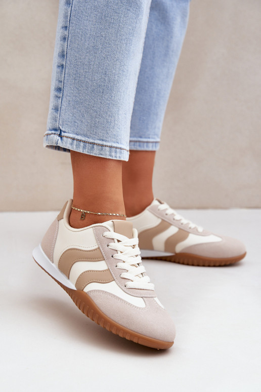 Baskets classiques Féminin en cuir écologique beige Il fautretina
