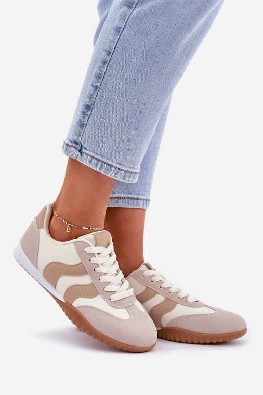 Baskets classiques Féminin en cuir écologique beige Il fautretina