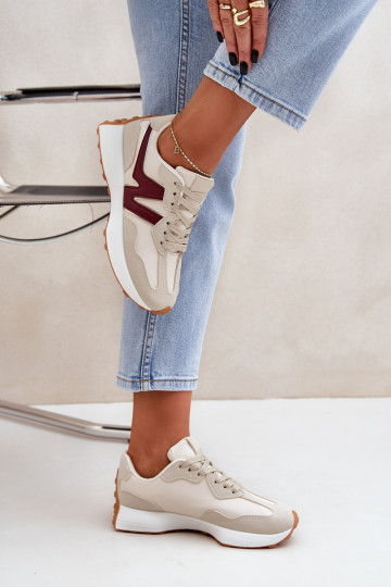 baskets Chaussures modèle baskets Féminin beige-Bourgogne Britma