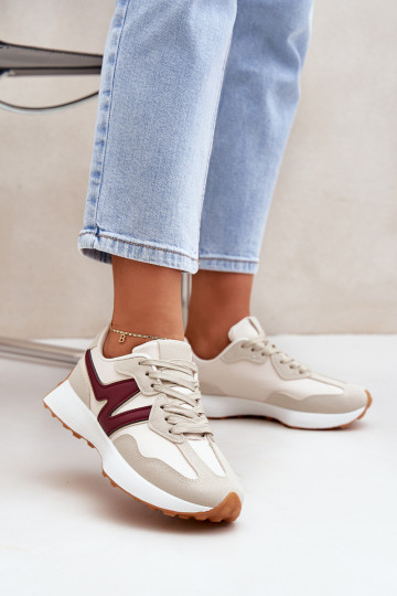 baskets Chaussures modèle baskets Féminin beige-Bourgogne Britma 2