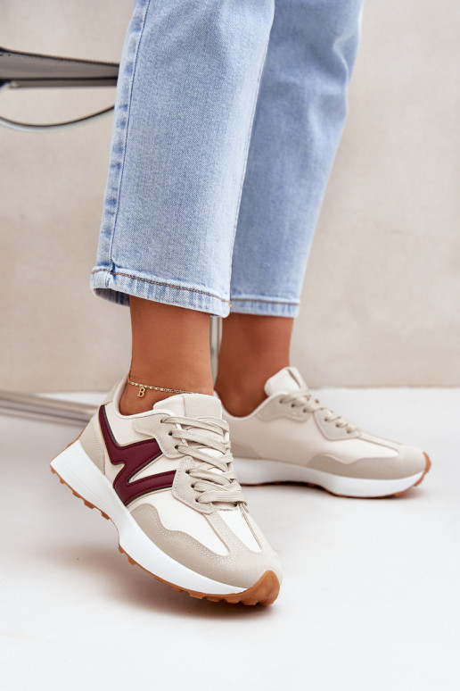 baskets Chaussures modèle baskets Féminin beige-Bourgogne Britma