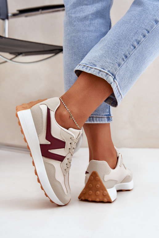 baskets Chaussures modèle baskets Féminin beige-Bourgogne Britma