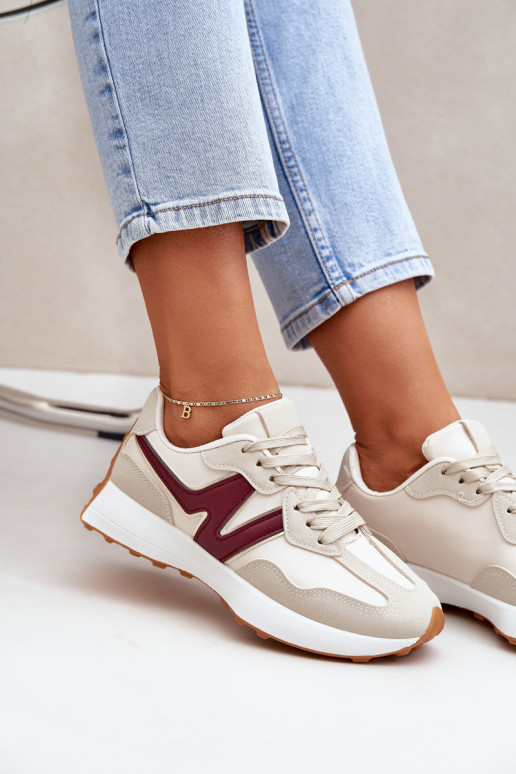 baskets Chaussures modèle baskets Féminin beige-Bourgogne Britma