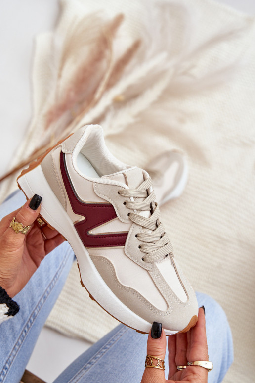 baskets Chaussures modèle baskets Féminin beige-Bourgogne Britma