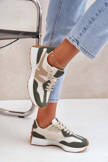 baskets Chaussures modèle baskets Féminin beige-couleur verte Britma 2