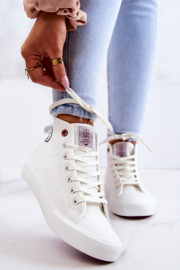 Féminin chaussures de loisirs à semelles Cross Jeans JJ2R4056C couleur blanche