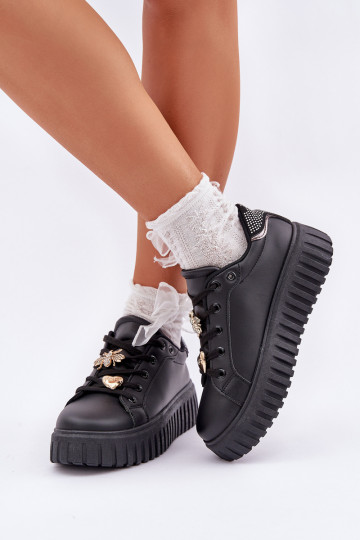 Chaussures modèle baskets Féminin Z Przypinkami couleur noire Grelesi