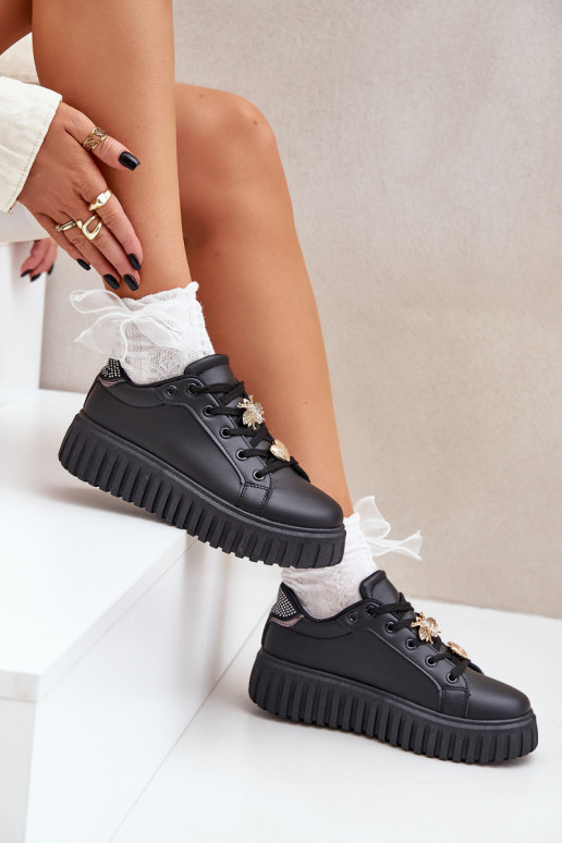 Chaussures modèle baskets Féminin Z Przypinkami couleur noire Grelesi