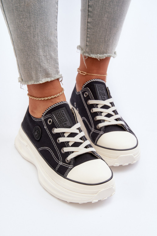 Chaussures de femme avec des semelles massives à la mode Big Star NN274125 couleur noire Chaussures de femme avec des semelles massives à la mode Big Star NN274125 couleur noire