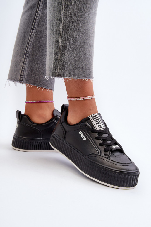 Chaussures modèle baskets Féminin avec une plateforme Big Star NN274255 couleur noire