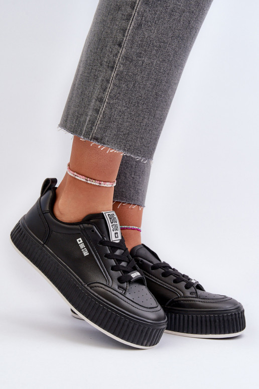 Chaussures modèle baskets Féminin avec une plateforme Big Star NN274255 couleur noire