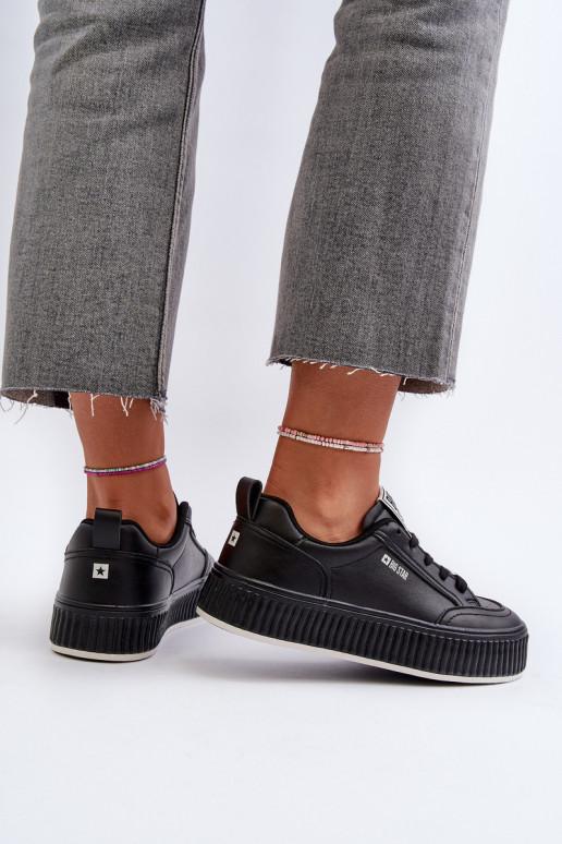 Chaussures modèle baskets Féminin avec une plateforme Big Star NN274255 couleur noire