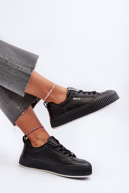 Chaussures modèle baskets Féminin avec une plateforme Big Star NN274255 couleur noire