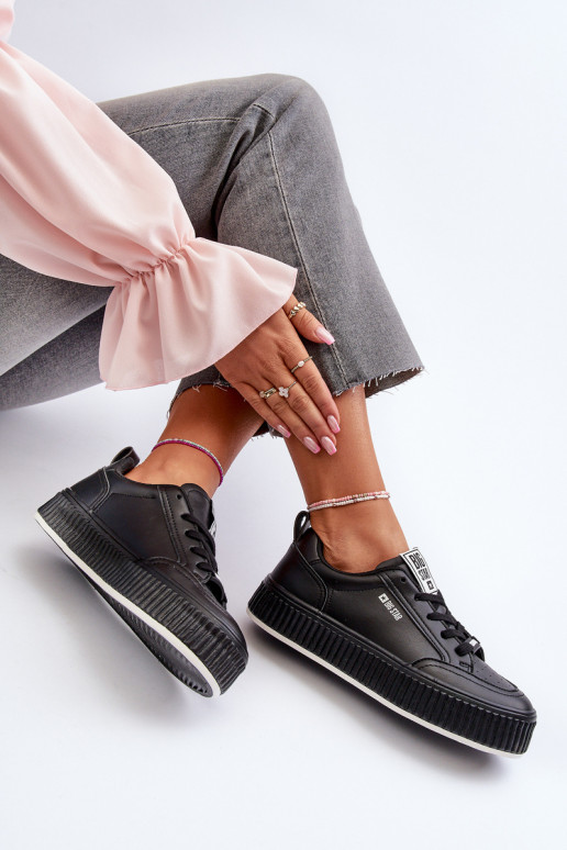Chaussures modèle baskets Féminin avec une plateforme Big Star NN274255 couleur noire