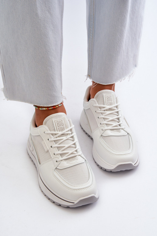 Chaussures modèle baskets Féminin Big Star NN274A089 couleur blanche Chaussures modèle baskets Féminin Big Star NN274A089 couleur blanche