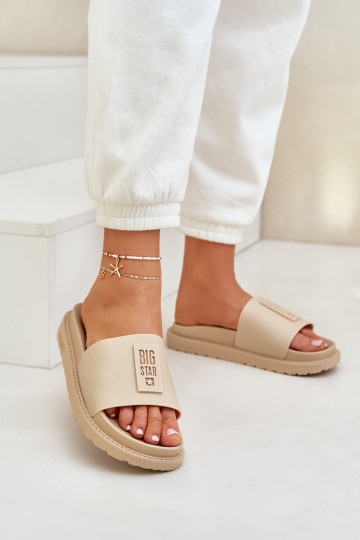Pantoufles pour femmes Big Star LL274A210 beige 2