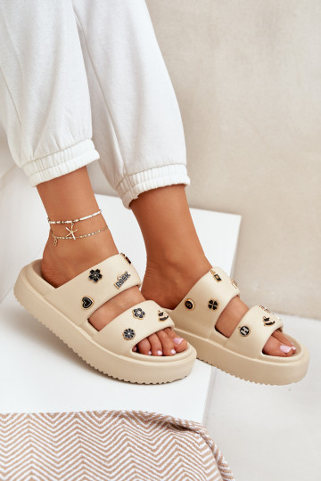 Pantoufles légères Pantoufles pour femmes Z Przypinkami beige Ravanala