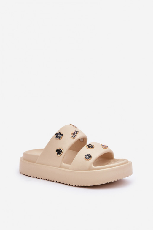 Pantoufles légères Pantoufles pour femmes Z Przypinkami beige Ravanala Pantoufles légères Pantoufles pour femmes Z Przypinkami beige Ravanala