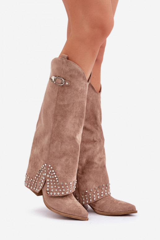 Bottes montantes avec talons couleur... Bottes montantes avec talons couleur...