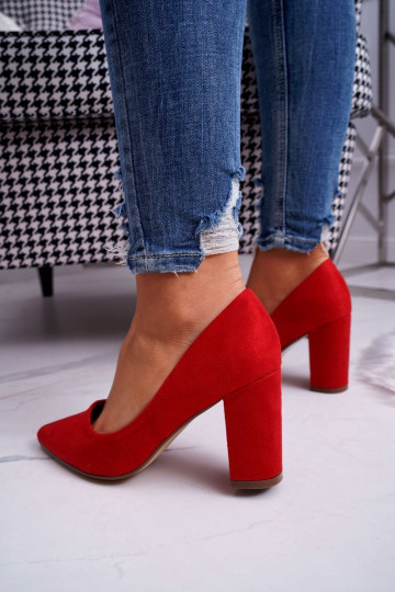 Chaussures à talons hauts en daim couleur rouge Florena 2