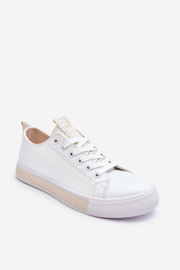 Baskets modèle classique Blanc-beige Ville 2