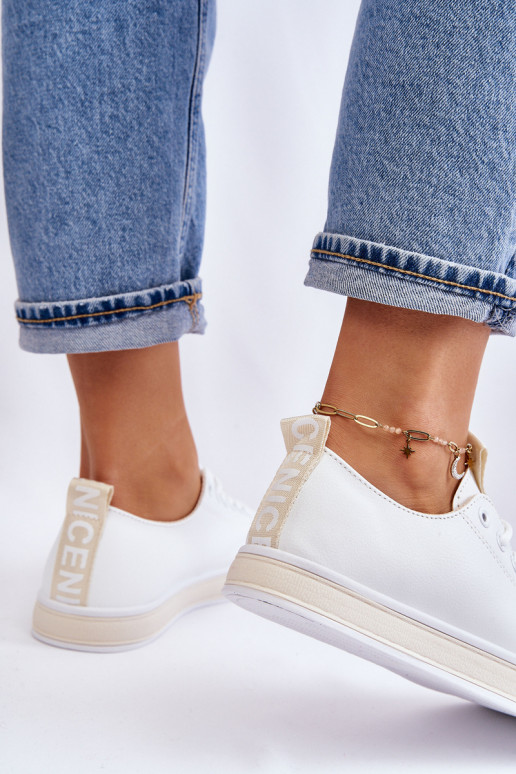 Baskets modèle classique Blanc-beige Ville