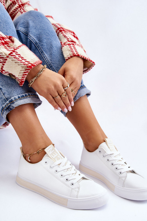 Baskets modèle classique Blanc-beige Ville