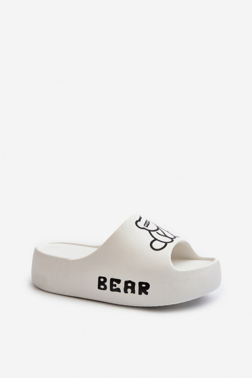 Pantoufles légères Pantoufles pour femmes avec des semelles massives à la mode Avec l ours couleur blanche Lamira Pantoufles légères Pantoufles pour femmes avec des semelles massives à la mode Avec l ours couleur blanche Lamira