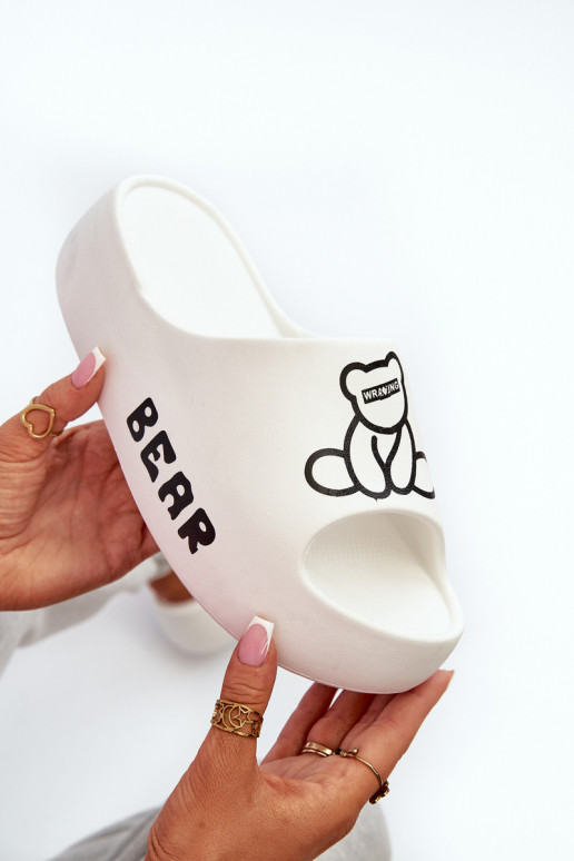 Pantoufles légères Pantoufles pour femmes avec des semelles massives à la mode Avec l ours couleur blanche Lamira Pantoufles légères Pantoufles pour femmes avec des semelles massives à la mode Avec l ours couleur blanche Lamira