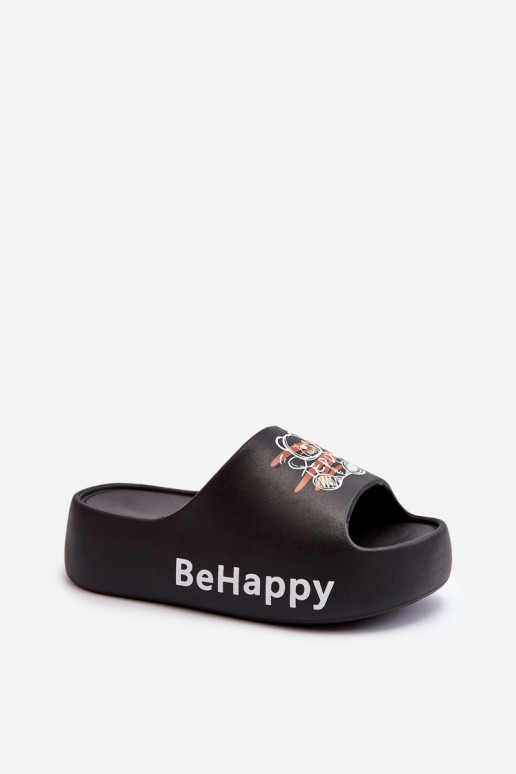 Pantoufles pour femmes Sur une semelle épaisse Avec l ours Pantoufles légères couleur noire Serefina  Pantoufles pour femmes Sur une semelle épaisse Avec l ours Pantoufles légères couleur noire Serefina