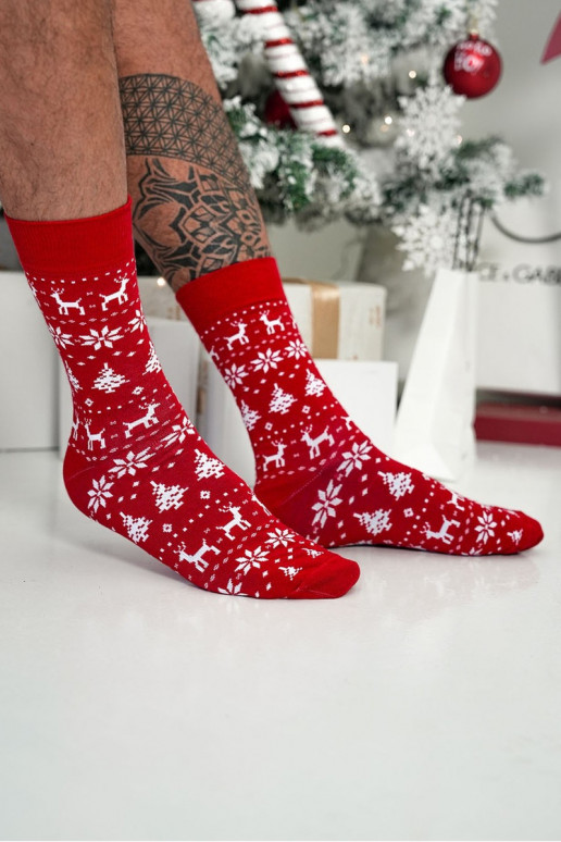 Chaussettes pour hommes Noël NorÀeski Modèle couleur rouge Chaussettes pour hommes Noël NorÀeski Modèle couleur rouge