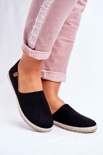 Espadrilles en velours couleur noire Vulcano