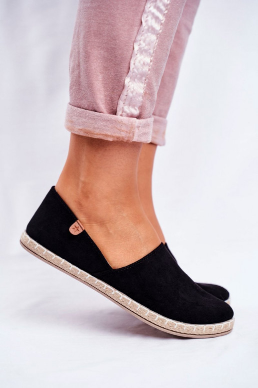 Espadrilles en velours couleur noire Vulcano