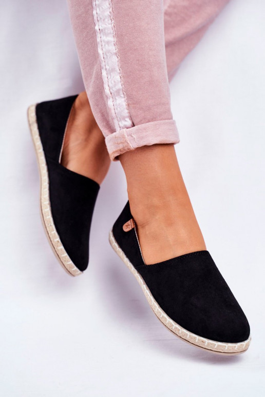 Espadrilles en velours couleur noire Vulcano