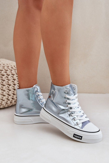 Conception métallique chaussures de loisirs à semelles Féminin Avec le coeur couleur bleue Sumehra