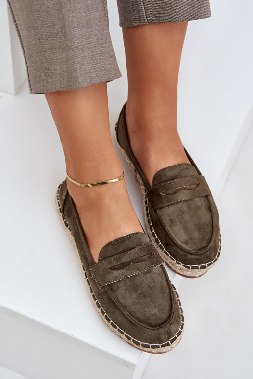 Espadrilles Avec JutoÀa Plecionką Sur une semelle plate couleur kaki Shilova Espadrilles Avec JutoÀa Plecionką Sur une semelle plate couleur kaki Shilova