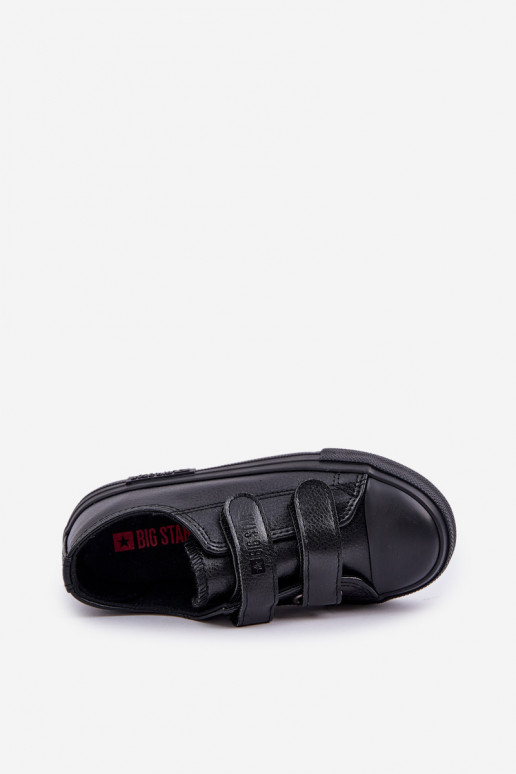 Chaussures décontractées en cuir pour enfants avec fermetures collantes BIG STAR KK374054 noir Chaussures décontractées en cuir pour enfants avec fermetures collantes BIG STAR KK374054 noir