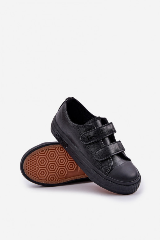 Chaussures décontractées en cuir pour enfants avec fermetures collantes BIG STAR KK374054 noir Chaussures décontractées en cuir pour enfants avec fermetures collantes BIG STAR KK374054 noir